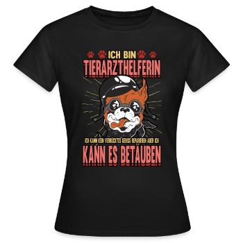 Tierarzt Tiere Retten Arzt Helfer Beruf Hund Katze - Frauen T-Shirt - Schwarz - Vorne - AI Model Female 172 dark (172cm)