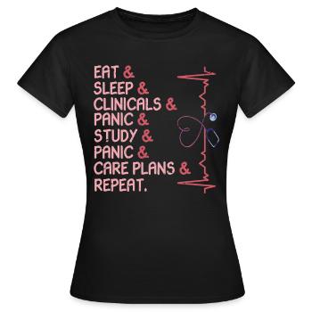 Krankenschwester Klinik Studieren Lustig Geschenk - Frauen T-Shirt - Schwarz - Vorne - AI Model Female 172 dark (172cm)