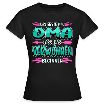 Schwangerschaft Oma Enkel Kind Spruch Geschenk - Frauen T-Shirt - Schwarz - Vorne - AI Model Female 172 dark (172cm)