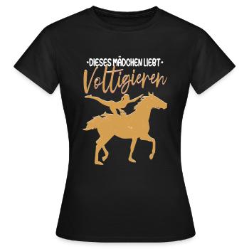 Dieses Mädchen liebt Voltigieren Volti - Frauen T-Shirt - Schwarz - Vorne - AI Model Female 172 dark (172cm)