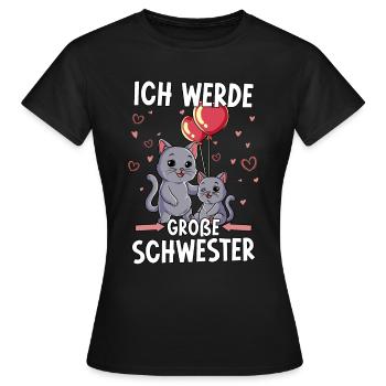 Ich Werde Große Schwester - Frauen T-Shirt - Schwarz - Vorne - AI Model Female 172 dark (172cm)