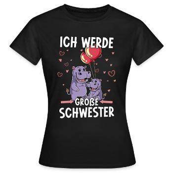 Ich Werde Große Schwester - Frauen T-Shirt - Schwarz - Vorne - AI Model Female 172 dark (172cm)