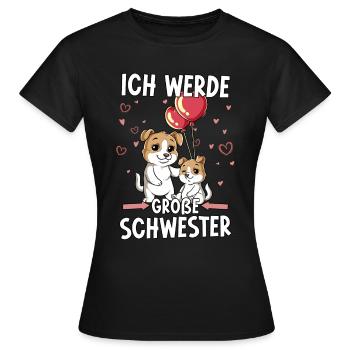 Ich Werde Große Schwester - Frauen T-Shirt - Schwarz - Vorne - AI Model Female 172 dark (172cm)