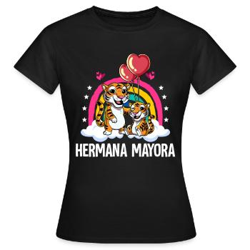 Grande sœur Tigre - T-shirt Femme - noir - Devant - AI Model Female 172 dark (172cm)