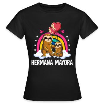 Grande sœur paresseuse - T-shirt Femme - noir - Devant - AI Model Female 172 dark (172cm)