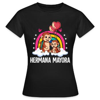 Grande Sœur Singe - T-shirt Femme - noir - Devant - AI Model Female 172 dark (172cm)