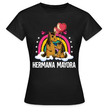 Großes Schwesterpferd - Frauen T-Shirt - Schwarz - Vorne - AI Model Female 172 dark (172cm)