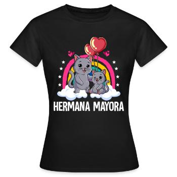 Big Sister Cat - Women's T-Shirt - black - Front - AI Model Female 172 dark (172cm)