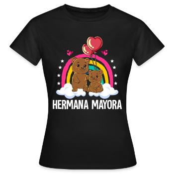 Big Sister Bear - Women's T-Shirt - black - Front - AI Model Female 172 dark (172cm)