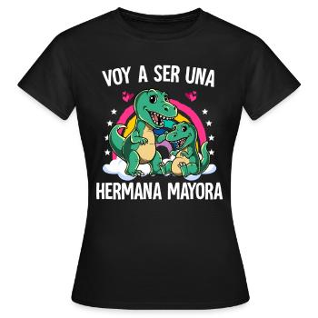 Ich werde eine große Schwester des T-Rex sein - Frauen T-Shirt - Schwarz - Vorne - AI Model Female 172 dark (172cm)