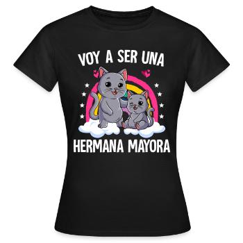 Ich werde Big Sister Cat sein - Frauen T-Shirt - Schwarz - Vorne - AI Model Female 172 dark (172cm)