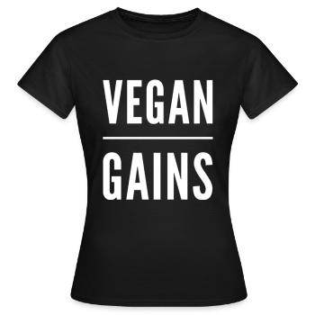 Gains végétaliens - T-shirt Femme - noir - Devant - AI Model Female 172 dark (172cm)