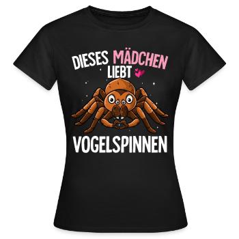 Vogelspinne Mädchen - Frauen T-Shirt - Schwarz - Vorne - AI Model Female 172 dark (172cm)
