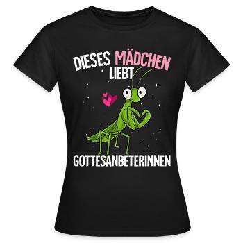 Gottesanbeterin Mädchen - Frauen T-Shirt - Schwarz - Vorne - AI Model Female 172 dark (172cm)