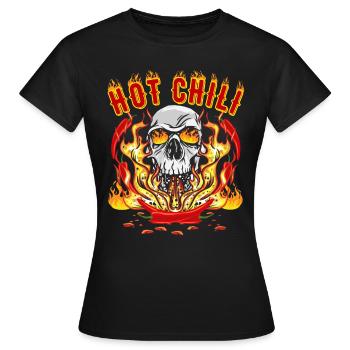 Hot Chili piquant bbq manger - T-shirt Femme - noir - Devant - AI Model Female 172 dark (172cm)