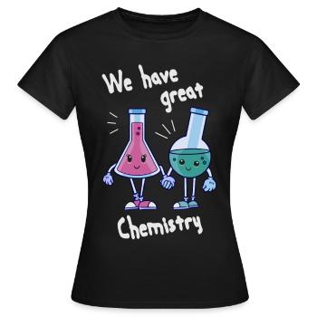 Nous avons une grande alchimie - Flacons en verre amoureux - T-shirt Femme - noir - Devant - AI Model Female 172 dark (172cm)
