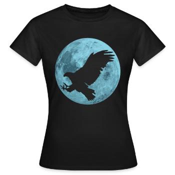 Aigle pleine lune - T-shirt Femme - noir - Devant - AI Model Female 172 dark (172cm)