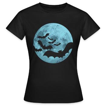 bats full moon - Women's T-Shirt - black - Front - AI Model Female 172 dark (172cm)