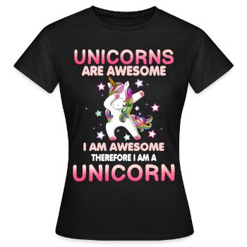Les licornes sont fantastiques - T-shirt Femme - noir - Devant - AI Model Female 172 dark (172cm)