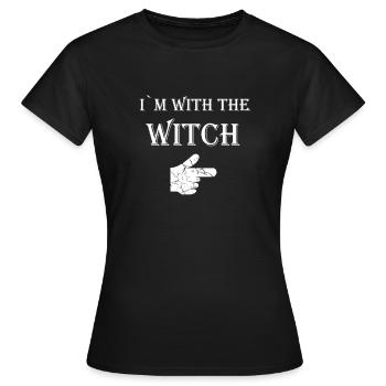 Je suis avec la sorcière sorcière Halloween - T-shirt Femme - noir - Devant - AI Model Female 172 dark (172cm)