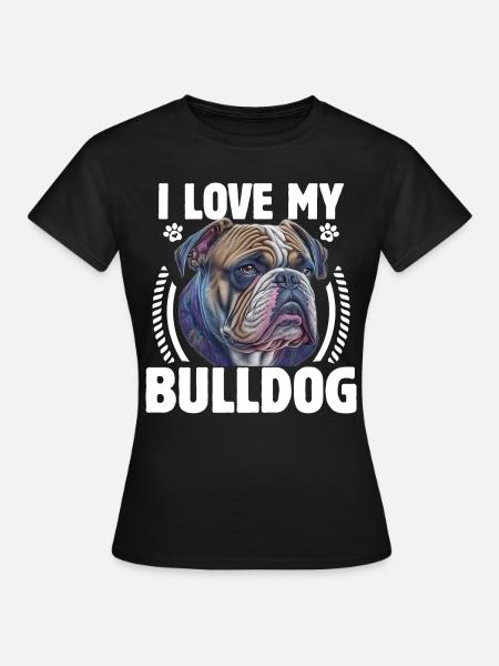 I Love My English Bulldog - Women's T-Shirt - black