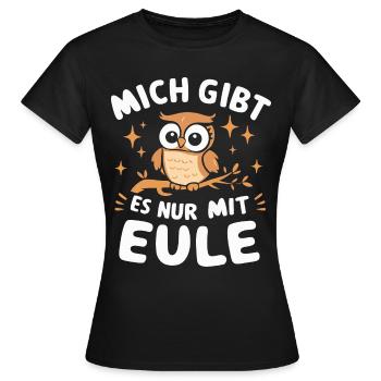 oiseau de nuit hibou hibou oiseau - T-shirt Femme - noir - Devant - AI Model Female 172 dark (172cm)