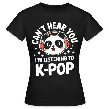 Musique K-Pop Pop Coréenne - T-shirt Femme - noir - Devant - AI Model Female 172 dark (172cm)