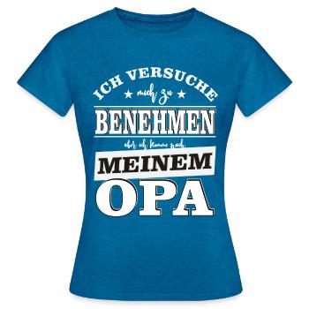 Funny Sayings - I'm coming to my grandpa - Women's T-Shirt - antique blue sapphire heather - Front - AI Model Female 172 dark (172cm)