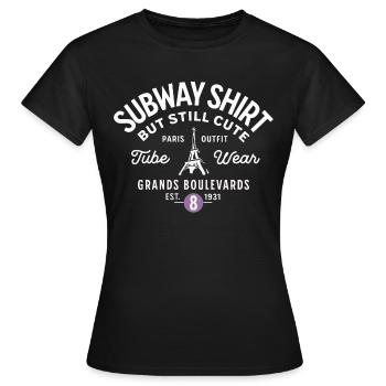 Paris subway shirt Grands Boulevards - T-shirt Femme - noir - Devant - AI Model Female 172 dark (172cm)