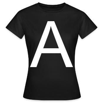 A A Prénom Nom Inizialen - T-shirt Femme - noir - Devant - AI Model Female 172 dark (172cm)