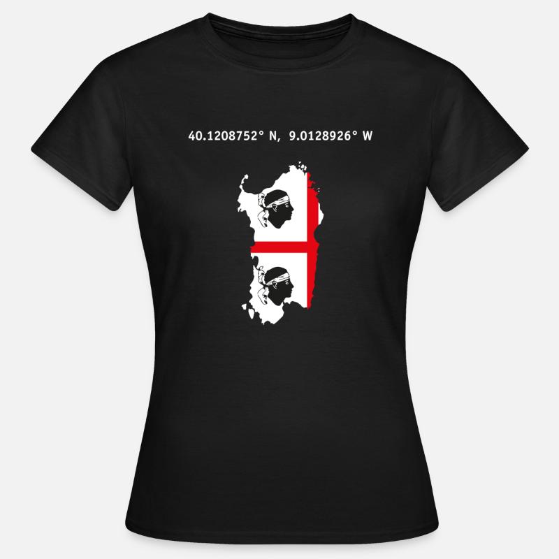 Drapeau Sardaigne île coordonne drapeau - T-shirt Femme - noir