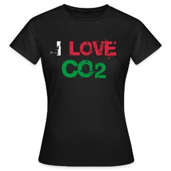 Ich liebe CO2 Love Anti Grüne Dieselfahrer - Frauen T-Shirt - Schwarz - Vorne - AI Model Female 172 dark (172cm)