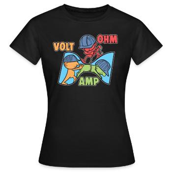 Electricity Explains Physics Electrician - Women's T-Shirt - black - Front - AI Model Female 172 dark (172cm)