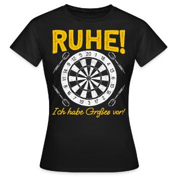 Dart Sprüche Ruhe Meister Wirft Dartverein - Frauen T-Shirt - Schwarz - Vorne - AI Model Female 172 dark (172cm)