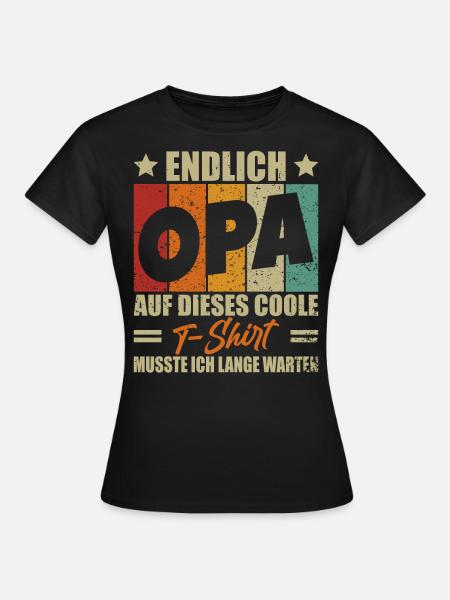Endlich Opa Werden 2024 Großvater Geschenk - Frauen T-Shirt - Schwarz