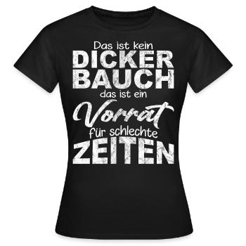 Das ist kein dicker Bauch Spruch Lustig Herren - Frauen T-Shirt - Schwarz - Vorne - AI Model Female 172 dark (172cm)