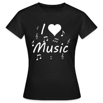 J'aime la musique - T-shirt Femme - noir - Devant - AI Model Female 172 dark (172cm)