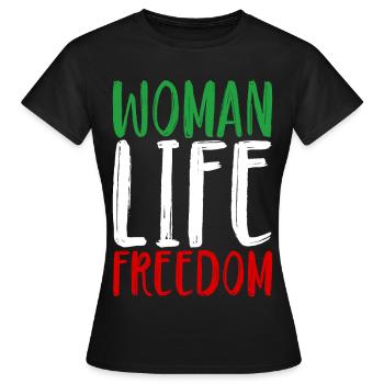 Femme Vie Liberté Femmes Femmes Droits des femmes Iran - T-shirt Femme - noir - Devant - AI Model Female 172 dark (172cm)