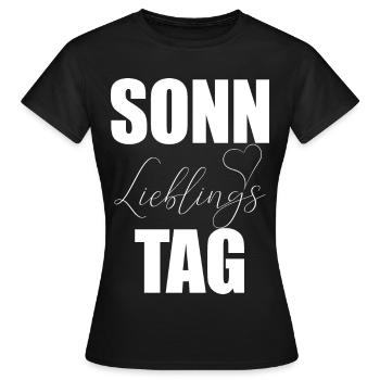 Sonntag Lieblingstag Herz - Frauen T-Shirt - Schwarz - Vorne - AI Model Female 172 dark (172cm)