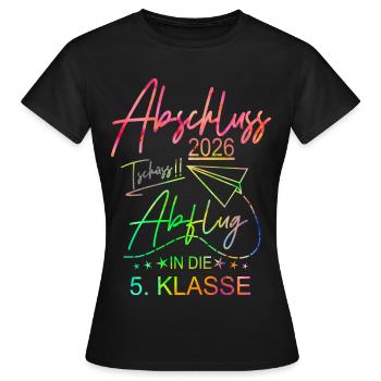 Grundschule Abschluss 2026 - Frauen T-Shirt - Schwarz - Vorne - AI Model Female 172 dark (172cm)