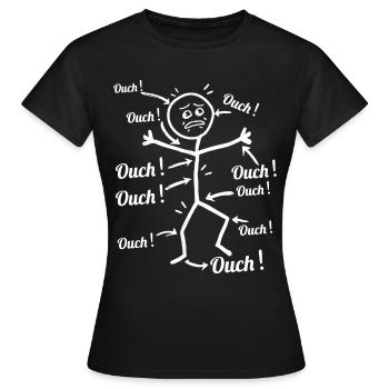 Humour Sport & Health - Stickman ouch mal partout - Women's T-Shirt - black - Front - AI Model Female 172 dark (172cm)