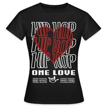 Hip Hop - One Love  - Frauen T-Shirt - Schwarz - Vorne - AI Model Female 172 dark (172cm)