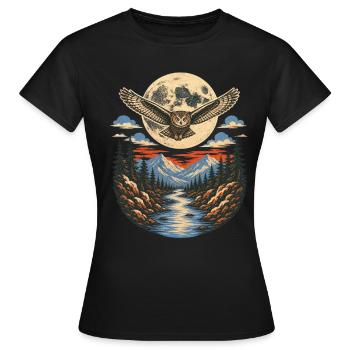 Oiseau de nuit - T-shirt Femme - noir - Devant - AI Model Female 172 dark (172cm)
