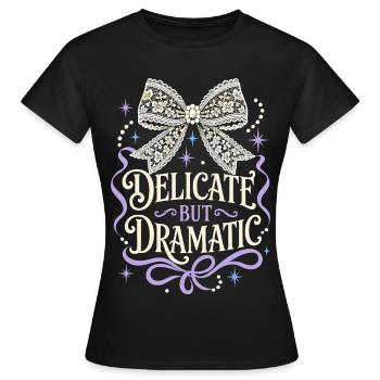 Salut délicat mais dramatique - T-shirt Femme - noir - Devant - AI Model Female 172 dark (172cm)