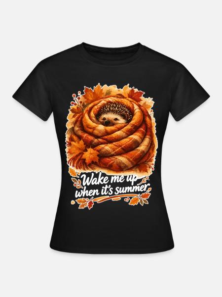 Niedlicher Igel im Winterschlaf Decken Spruch - Frauen T-Shirt - Schwarz