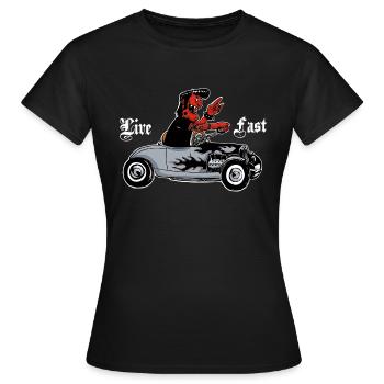 Devil's hotrod - Frauen T-Shirt - Schwarz - Vorne - AI Model Female 172 dark (172cm)
