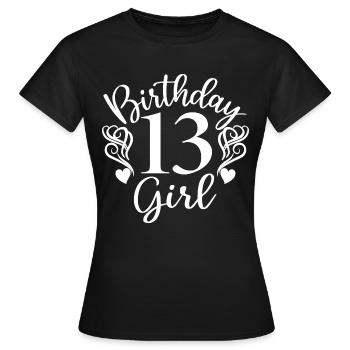 13th Birthday Women Her Birthday Girl 13 Years Old - Women's T-Shirt - black - Front - AI Model Female 172 dark (172cm)