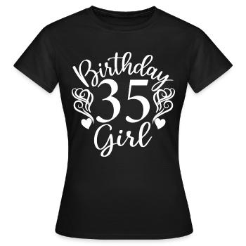 35e anniversaire femmes son anniversaire fille 35 ans - T-shirt Femme - noir - Devant - AI Model Female 172 dark (172cm)