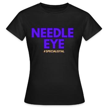 NEEDLE EYE - Women's T-Shirt - black - Front - AI Model Female 172 dark (172cm)