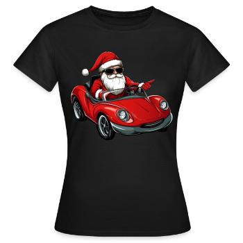 Chauffeur de Noël / Cabriolet Père Noël - T-shirt Femme - noir - Devant - AI Model Female 172 dark (172cm)